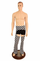 Mens Black & White Check Bootcut Chaps - Coquetry Clothing