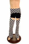 Mens Black & White Check Bootcut Chaps - 2