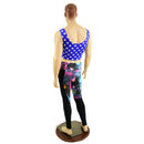 Mens Blue and White Star Print Crop Tank - Coquetry Clothing