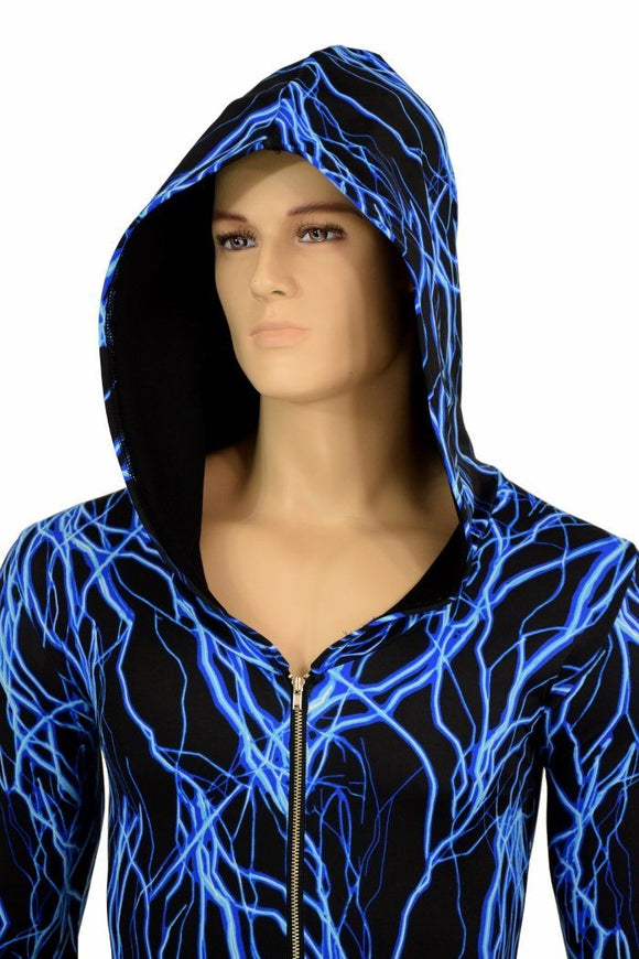 Mens Blue Lightning Catsuit - Coquetry Clothing