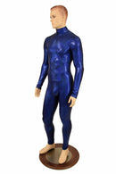 Mens Blue Long Sleeve Catsuit with Aruba Pouch - Coquetry Clothing