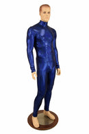 Mens Blue Long Sleeve Catsuit with Aruba Pouch - Coquetry Clothing