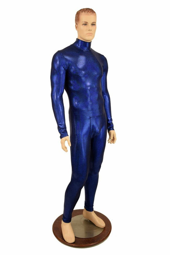 Mens Blue Long Sleeve Catsuit with Aruba Pouch - Coquetry Clothing