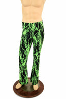 Mens Bootcut Leggings in Neon Lightning - Coquetry Clothing