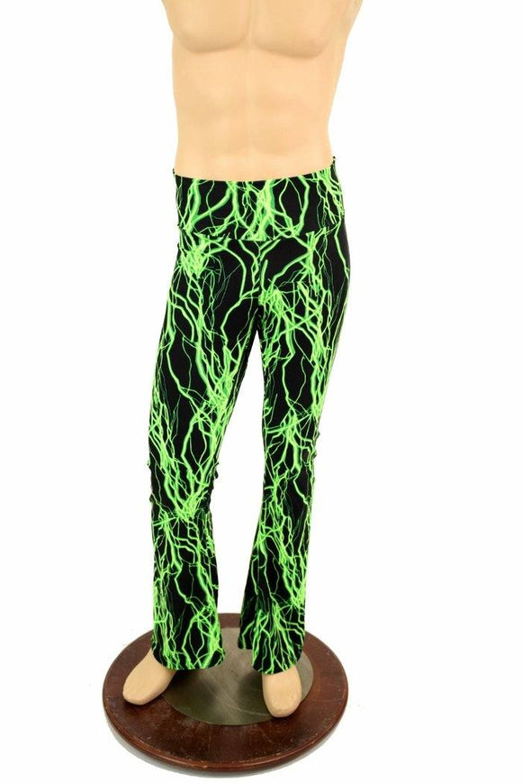 Mens Bootcut Leggings in Neon Lightning - Coquetry Clothing