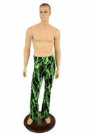 Mens Bootcut Leggings in Neon Lightning - Coquetry Clothing