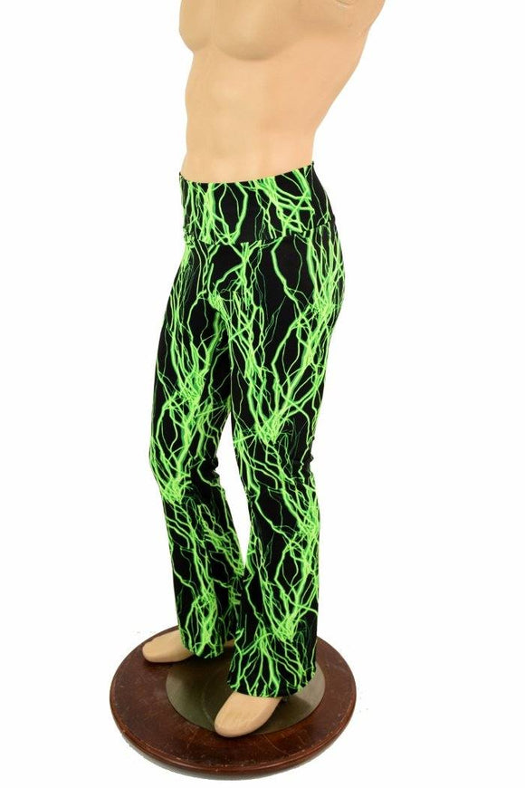 Mens Bootcut Leggings in Neon Lightning - Coquetry Clothing