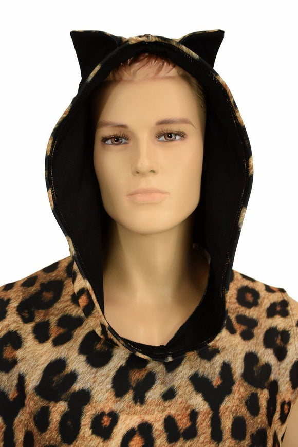 Mens Cat Ear Sleeveless Hoodie - Coquetry Clothing