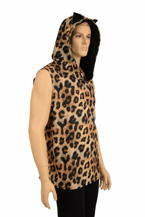 Mens Cat Ear Sleeveless Hoodie - Coquetry Clothing