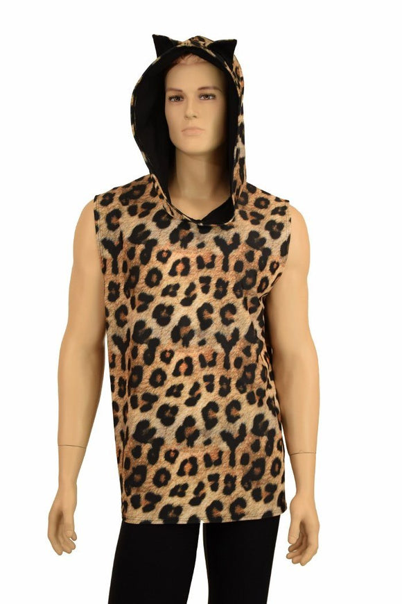 Mens Cat Ear Sleeveless Hoodie - Coquetry Clothing