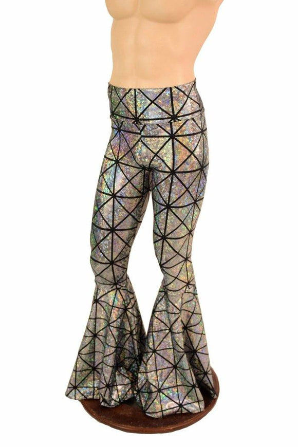 Mens Cracked Tile Bell Bottom Flares - Coquetry Clothing