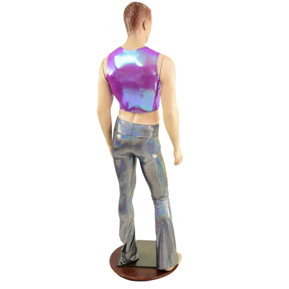 Mens Crew Neck Crop Top in Plumeria - Coquetry Clothing