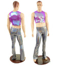 Mens Crew Neck Crop Top in Plumeria - Coquetry Clothing