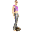 Mens Crew Neck Crop Top in Plumeria - Coquetry Clothing