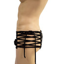 Mens Cutaway Lowrise Laceup Aruba Shorts in Black Zen - Coquetry Clothing