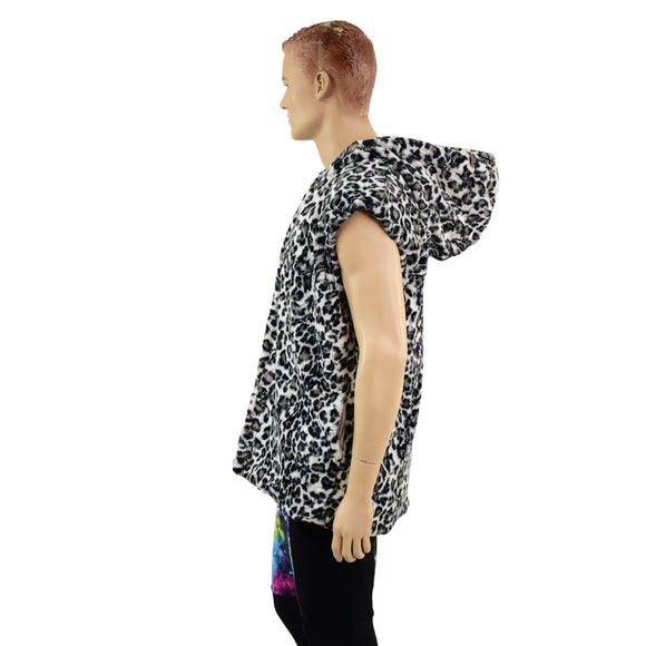 Mens Double Minky Snap Front Hooded Vest - Coquetry Clothing