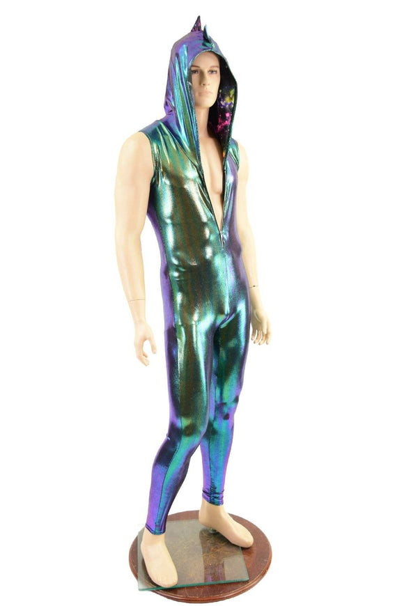 Mens Dragon Hooded Zipper Front Catsuit - Coquetry Clothing