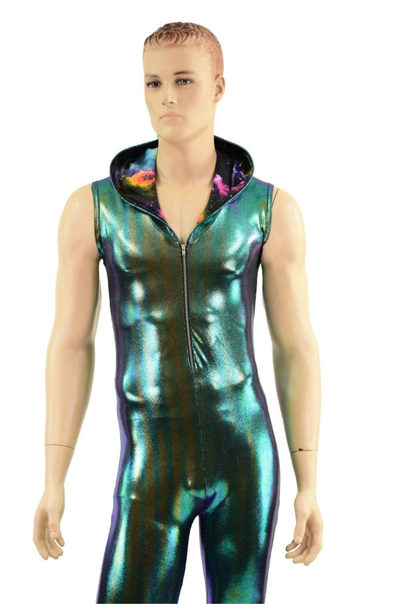 Mens Dragon Hooded Zipper Front Catsuit - Coquetry Clothing
