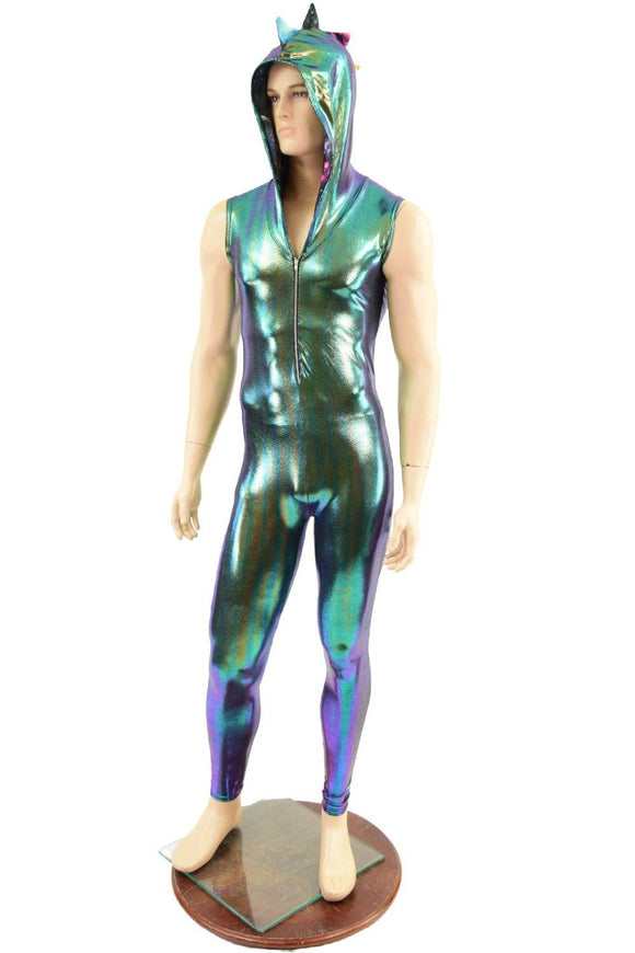 Mens Dragon Hooded Zipper Front Catsuit - Coquetry Clothing