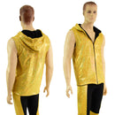 Mens Fully Lined Zipper Front Hooded Vest with Pockets - Coquetry Clothing
