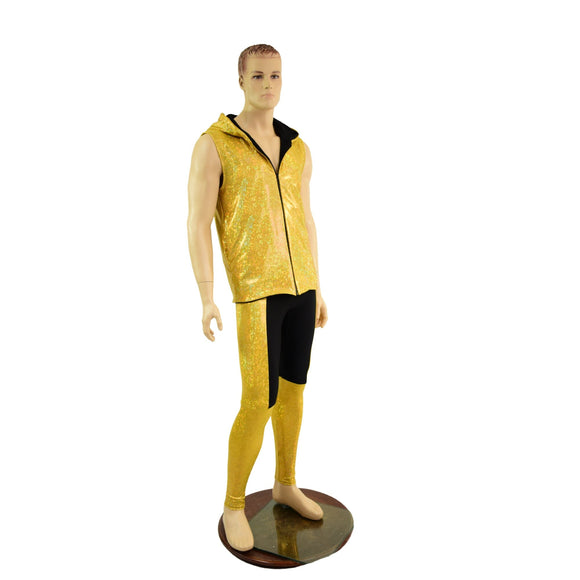 Mens Fully Lined Zipper Front Hooded Vest with Pockets - Coquetry Clothing