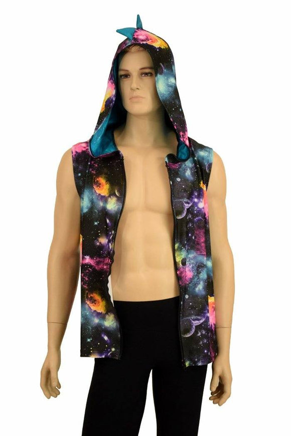 Mens Galaxy & Peacock Dragon Hoodie - Coquetry Clothing