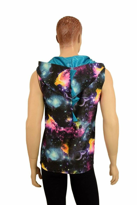 Mens Galaxy & Peacock Dragon Hoodie - Coquetry Clothing