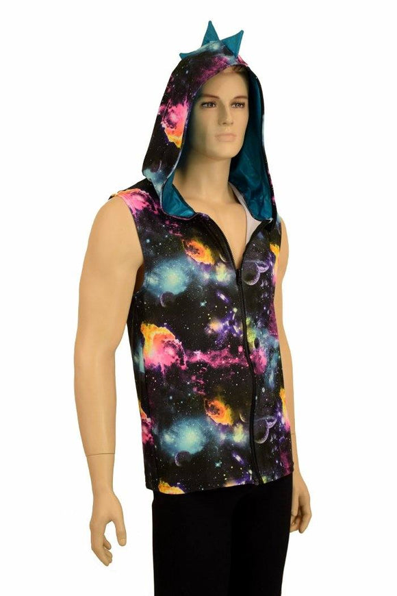 Mens Galaxy & Peacock Dragon Hoodie - Coquetry Clothing
