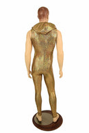 Mens Gold Fish Scale Catsuit - Coquetry Clothing