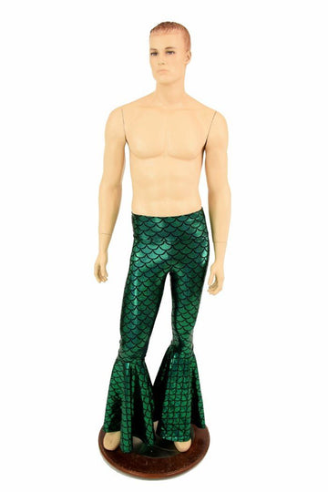 Mens Green Bell Bottom Flares - Coquetry Clothing