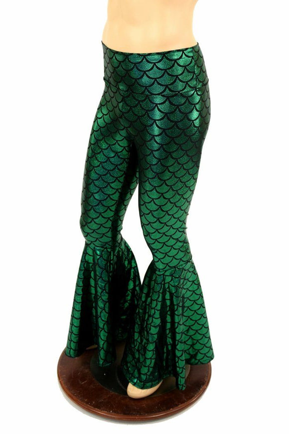 Mens Green Bell Bottom Flares - Coquetry Clothing