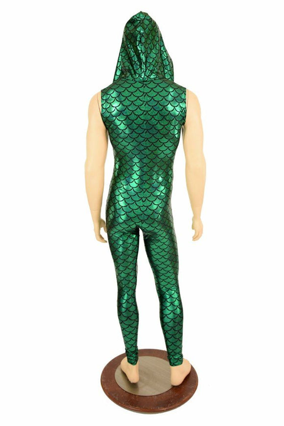 Mens Green Dragon Scale Catsuit - Coquetry Clothing