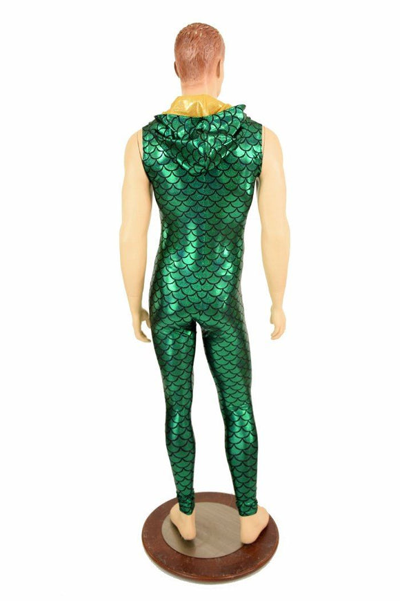 Mens Green Dragon Scale Catsuit - Coquetry Clothing