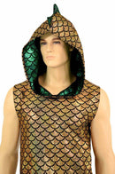 Mens Green & Gold Dragon Hoodie - Coquetry Clothing