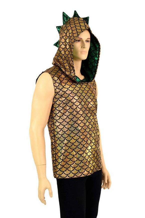 Mens Green & Gold Dragon Hoodie - Coquetry Clothing