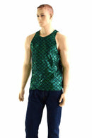 Mens Green Merman Scale Muscle Tank - Coquetry Clothing