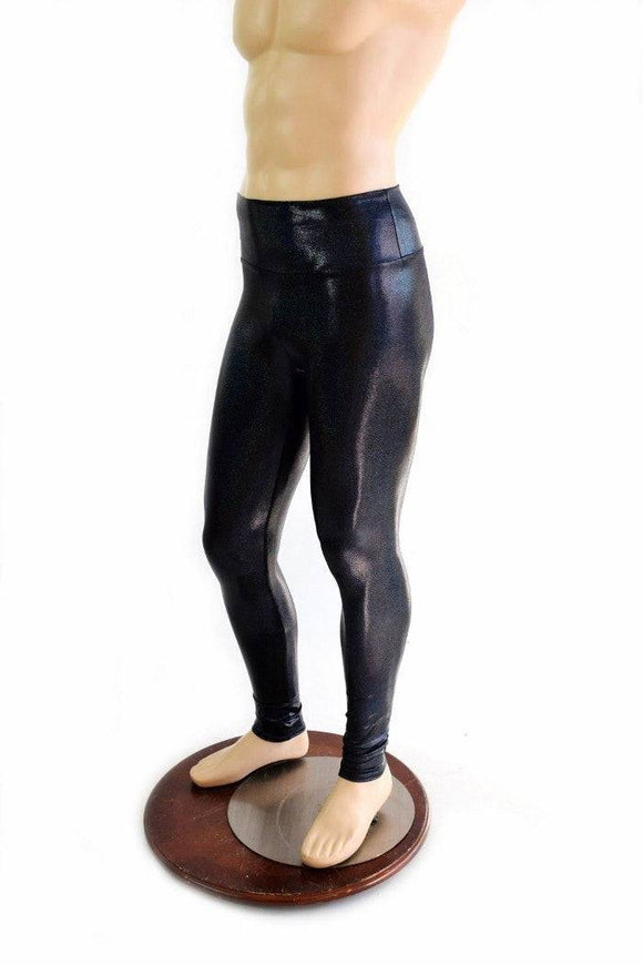 Mens Leggings in Black Holographic - Coquetry Clothing
