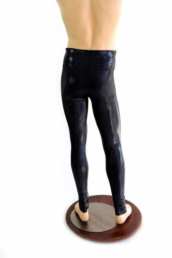 Mens Leggings in Black Holographic - 2