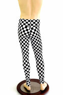 Mens Leggings in Black & White Checkered - 3