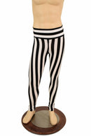 Mens Leggings in Black & White Stripe - Coquetry Clothing