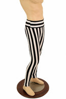 Mens Leggings in Black & White Stripe - Coquetry Clothing