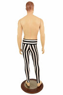 Mens Leggings in Black & White Stripe - Coquetry Clothing