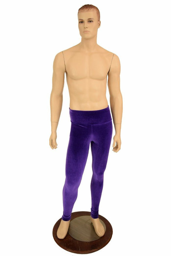 Mens Leggings in Purple Velvet - Coquetry Clothing
