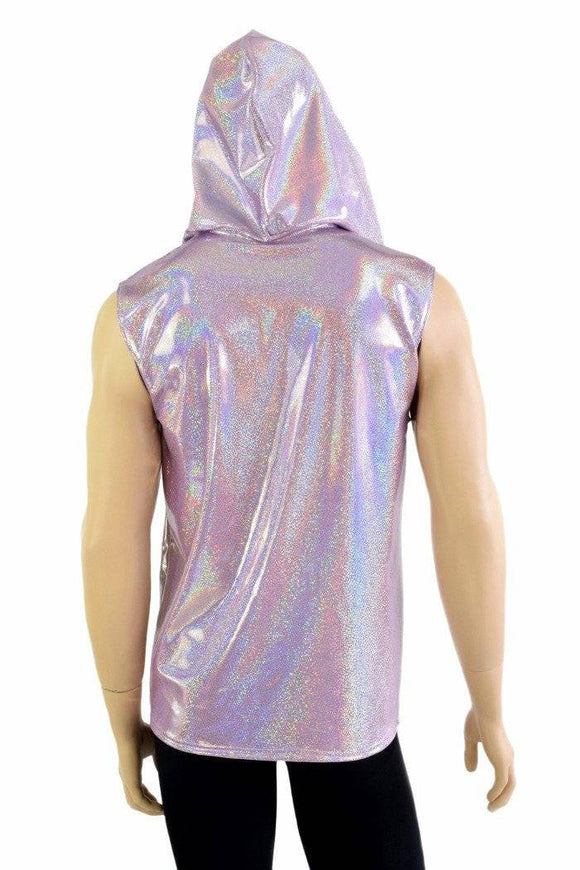 Mens Lilac Holographic Zipper Hoodie - Coquetry Clothing