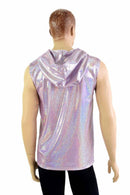 Mens Lilac Holographic Zipper Hoodie - Coquetry Clothing