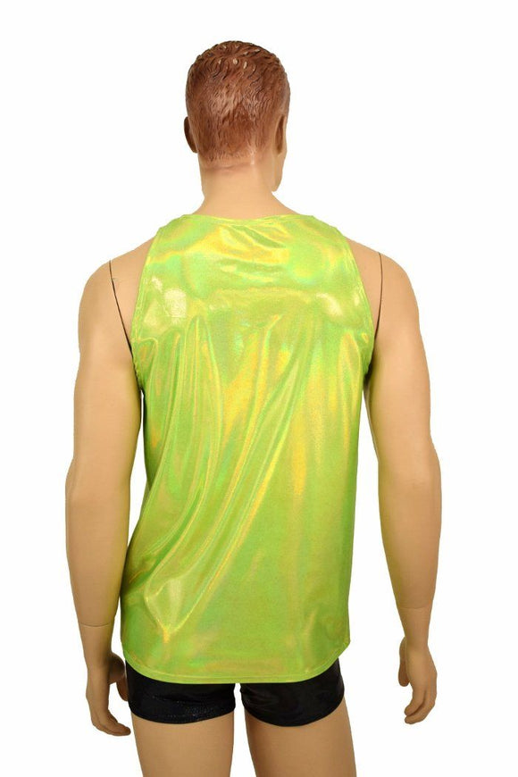 Mens Lime Holo Muscle Tank - Coquetry Clothing