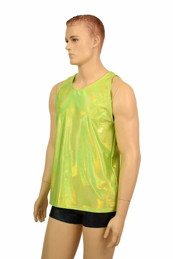 Mens Lime Holo Muscle Tank - Coquetry Clothing