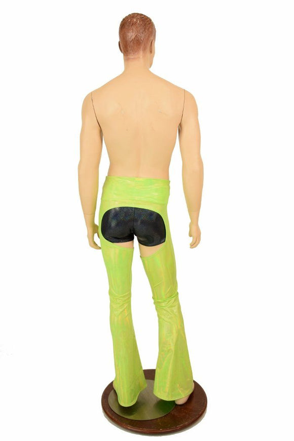 Mens Lime UV GLOW Bootcut Chaps - Coquetry Clothing