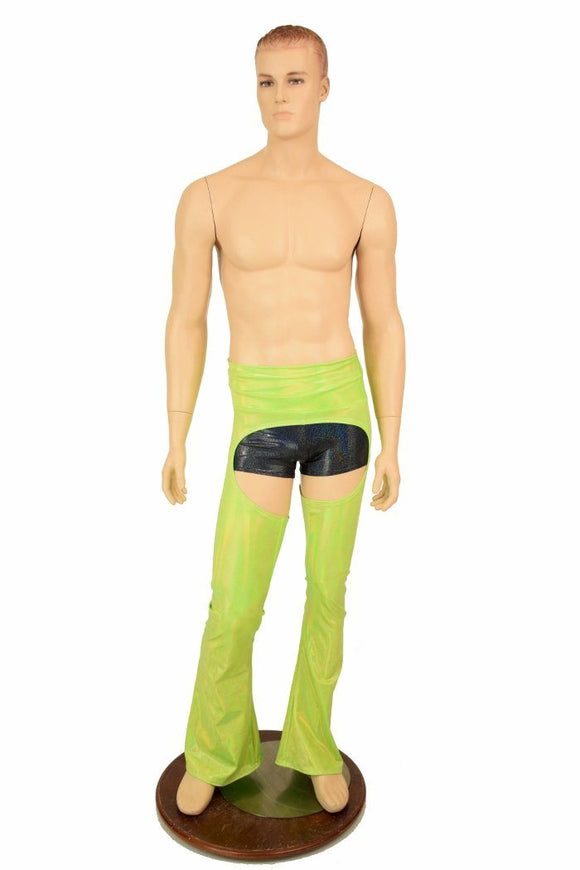 Mens Lime UV GLOW Bootcut Chaps - Coquetry Clothing