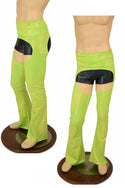 Mens Lime UV GLOW Bootcut Chaps - 1